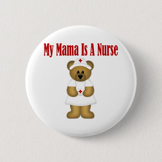 Badge Rond 5 Cm Maman Est Infirmière (Devant)