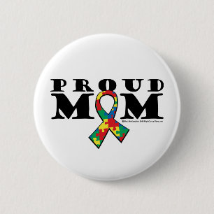 Badge Rond 5 Cm Maman fière d'autisme