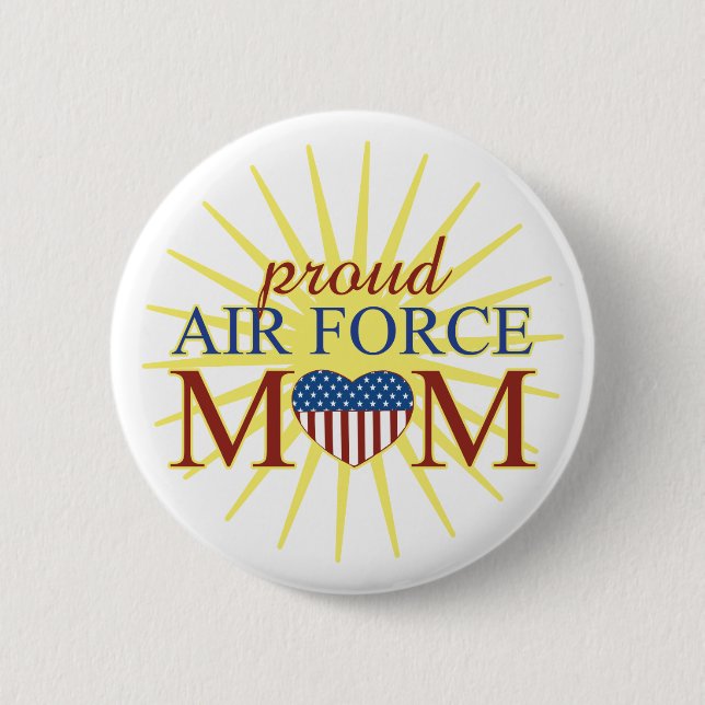 Badge Rond 5 Cm Maman fière de l'Armée de l'Air (Devant)
