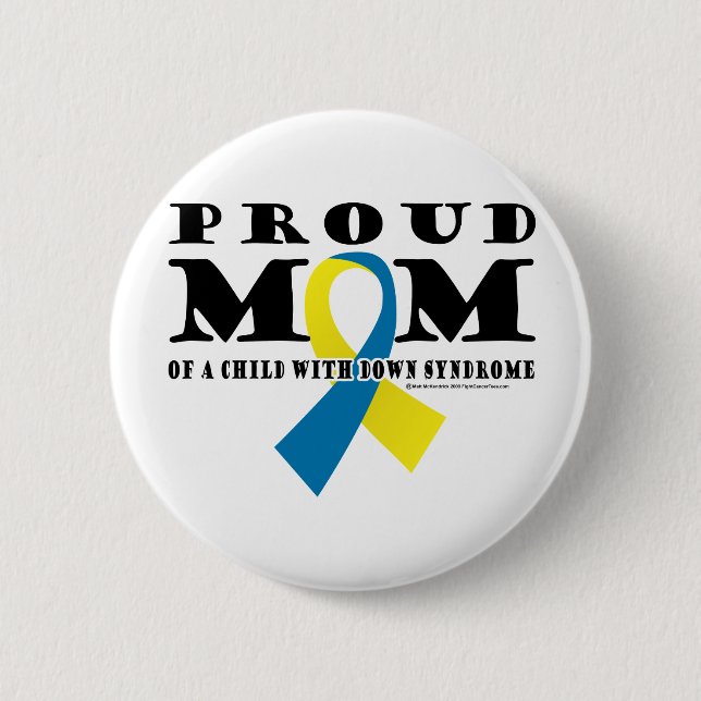 Badge Rond 5 Cm Maman fière de syndrome de Down (Devant)