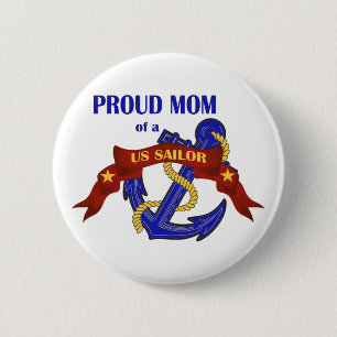 Badge Rond 5 Cm Maman fière d'un marin des USA