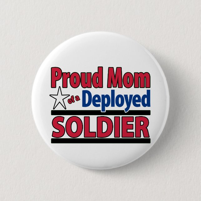 Badge Rond 5 Cm Maman fière d'un soldat déployé (Devant)