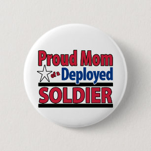 Badge Rond 5 Cm Maman fière d'un soldat déployé