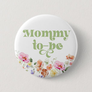 Badge Rond 5 Cm maman fleur sauvage