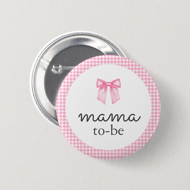 Badge Rond 5 Cm Maman Futur Maman Arc Rose Mignon (Devant & derrière)