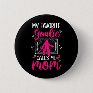 Badge Rond 5 Cm Maman Gardien de but de hockey sur gazon d'un but