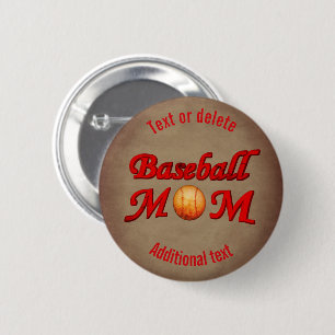 Badge Rond 5 Cm Maman mignonne de baseball personnalisée