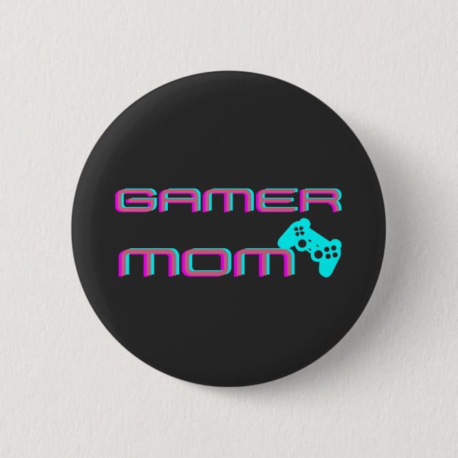 Badge Rond 5 Cm Maman néo-rétro gameuse (Devant)