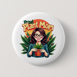 Badge Rond 5 Cm Maman plante