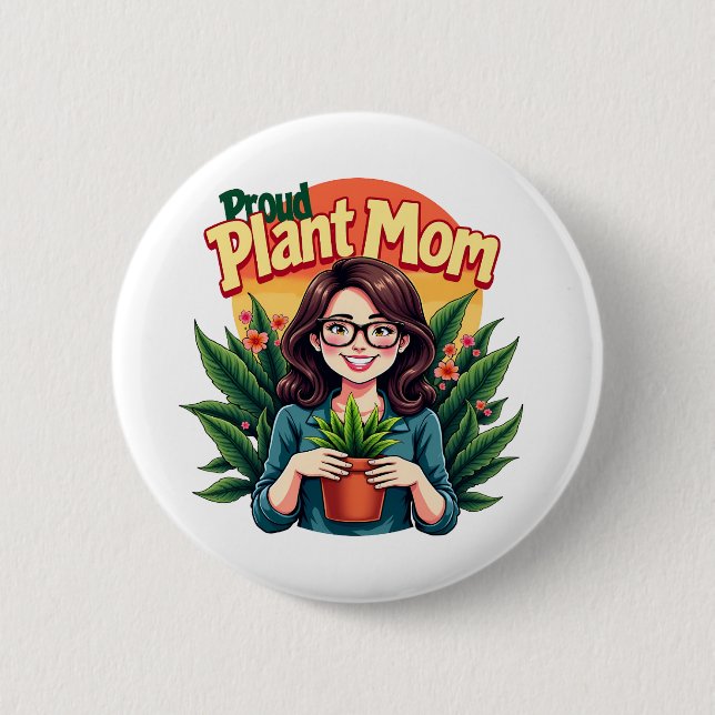 Badge Rond 5 Cm Maman plante (Devant)