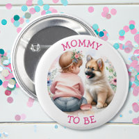 Maman pour être bébé fille et Baby shower rose chi
