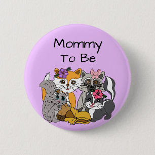 Badge Rond 5 Cm Maman sera Bois Forêt Animaux Baby shower Bu