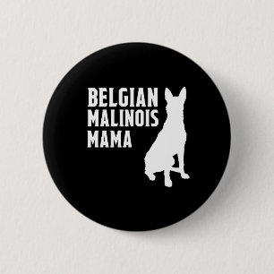 Badge Rond 5 Cm Maman Silhouette de Malinois de Belge