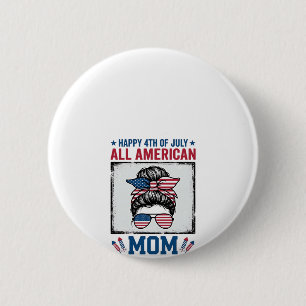 Badge Rond 5 Cm Maman tout à fait américaine tenue vintage 4 juill