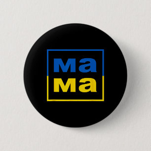 Badge Rond 5 Cm Maman ukrainienne Mère Drapeau de l'Ukraine Fière