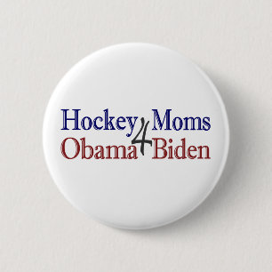 Badge Rond 5 Cm Mamans 4 Obama Biden d'hockey