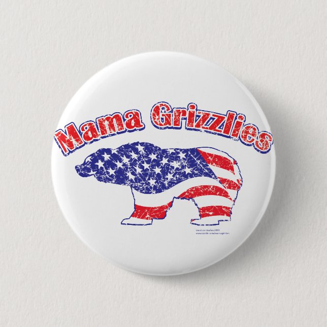 Badge Rond 5 Cm Mamma-Grizzly en détresse (Devant)