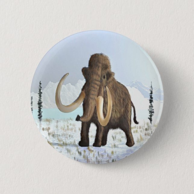 Badge Rond 5 Cm Mammoth laineux (Devant)