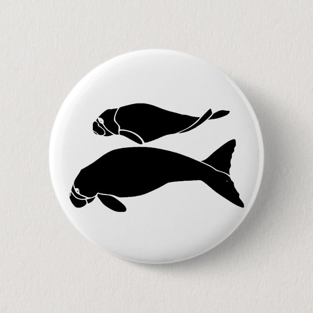 Badge Rond 5 Cm Manatees (Devant)