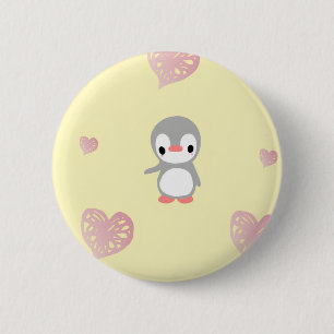Badge Rond 5 Cm Manchot réchauffant le cœur douillet