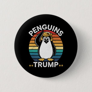 Badge Rond 5 Cm Manchots Trump Drôle Résister Manifeste Conception