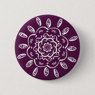 Badge Rond 5 Cm Mandala Blackberry