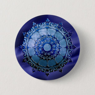 Badge Rond 5 Cm Mandala celtique vagues bleues