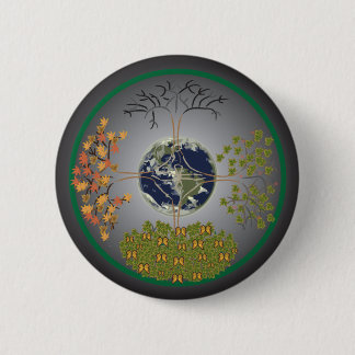 Badge Rond 5 Cm Mandala d'arbre de la terre