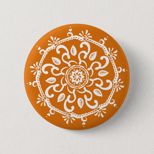 Badge Rond 5 Cm Mandala de tarte de citrouille (Devant)