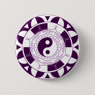 Badge Rond 5 Cm Mandala de Yin Yang