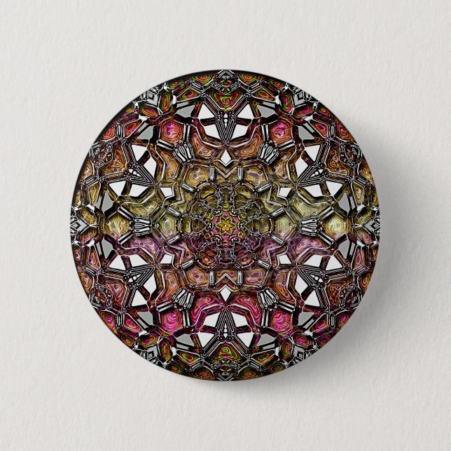 Badge Rond 5 Cm Mandala en cristal métallique (Devant)