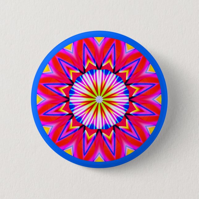 Badge Rond 5 Cm Mandala fractal (Devant)