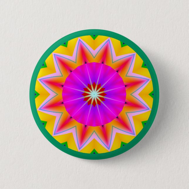 Badge Rond 5 Cm Mandala fractal (Devant)