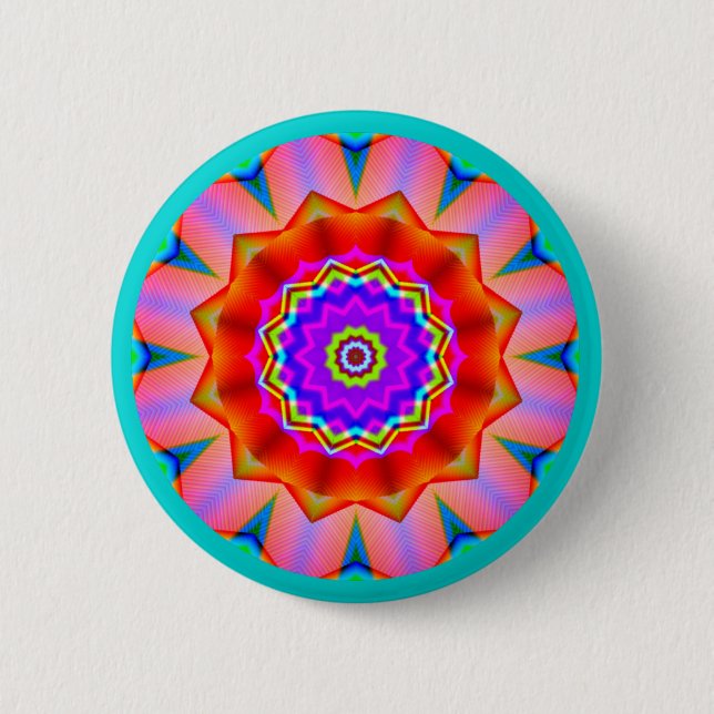 Badge Rond 5 Cm Mandala fractal (Devant)