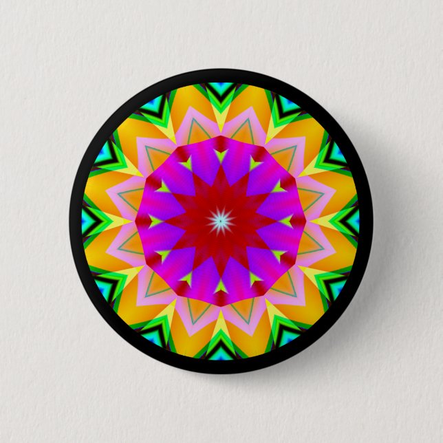 Badge Rond 5 Cm Mandala fractal (Devant)
