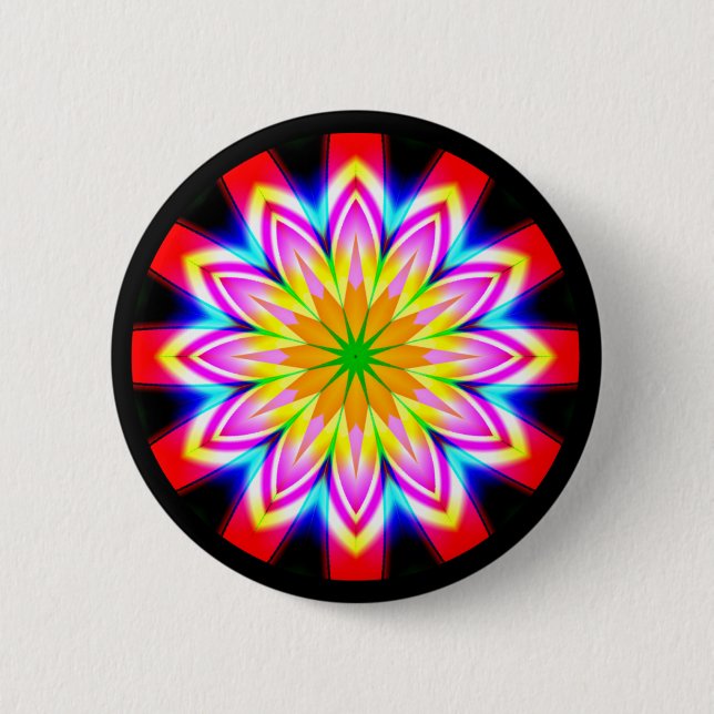 Badge Rond 5 Cm Mandala fractal (Devant)