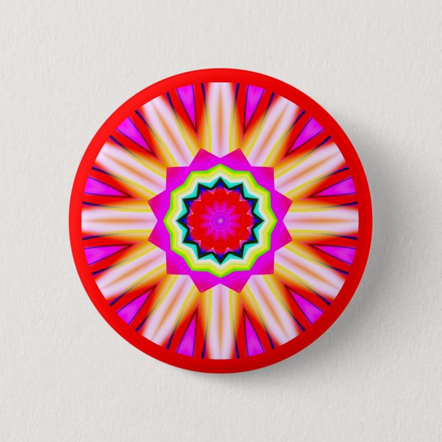 Badge Rond 5 Cm Mandala fractal (Devant)