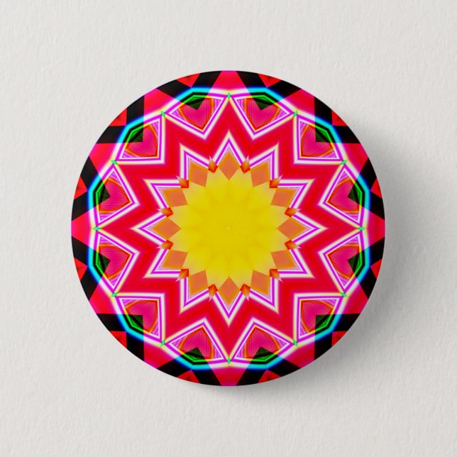 Badge Rond 5 Cm Mandala fractal - 01 (Devant)