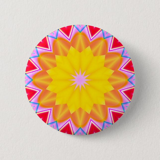 Badge Rond 5 Cm Mandala fractal - 02 (Devant)
