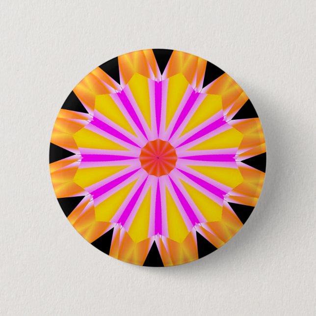 Badge Rond 5 Cm Mandala fractal - 03 (Devant)