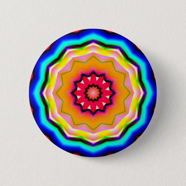 Badge Rond 5 Cm Mandala fractal - 07 (Devant)