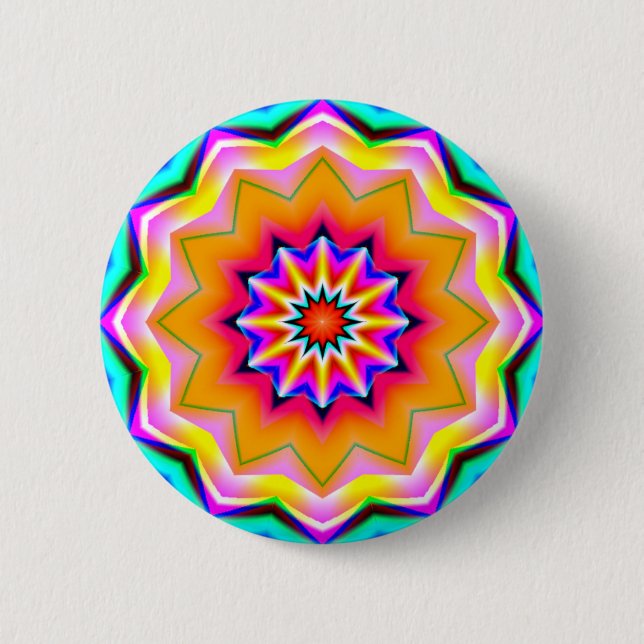 Badge Rond 5 Cm Mandala fractal - 08 (Devant)