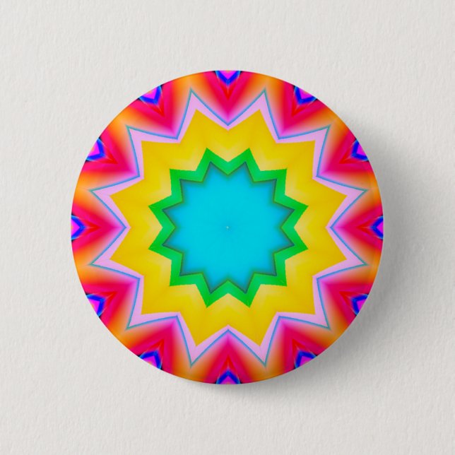 Badge Rond 5 Cm Mandala fractal - 11 (Devant)