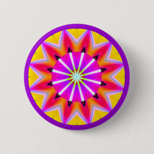 Badge Rond 5 Cm Mandala fractal - Customisé