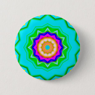 Badge Rond 5 Cm Mandala fractal - Sweet 16