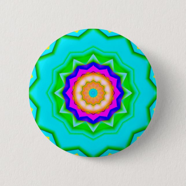 Badge Rond 5 Cm Mandala fractal - Sweet 16 (Devant)