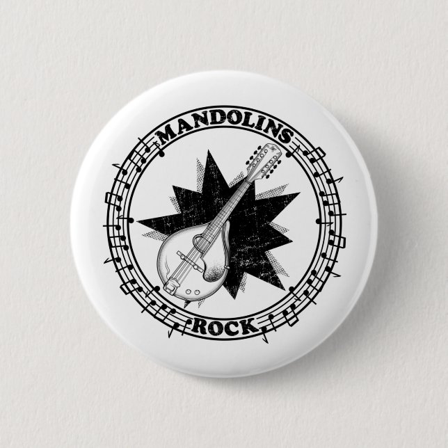 Badge Rond 5 Cm Mandolins Rock Bluegass (Devant)