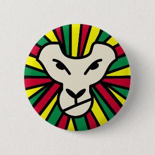 Badge Rond 5 Cm Mane couleur Lion Rastafari