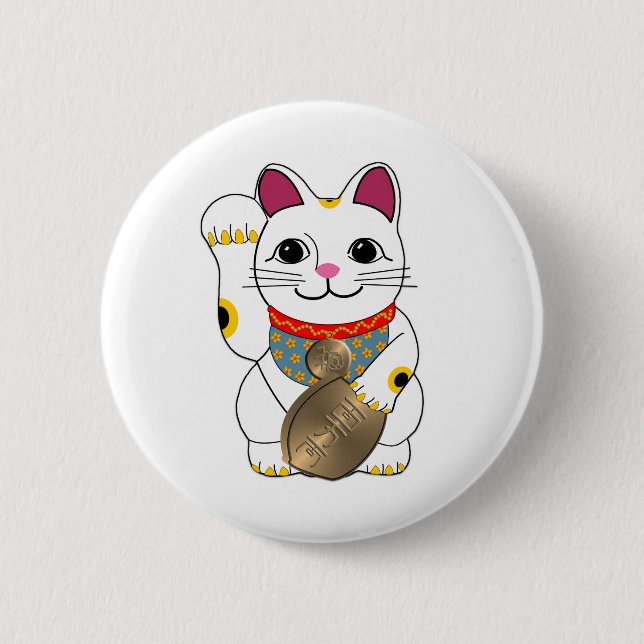 Badge Rond 5 Cm Maneki Neko (Devant)