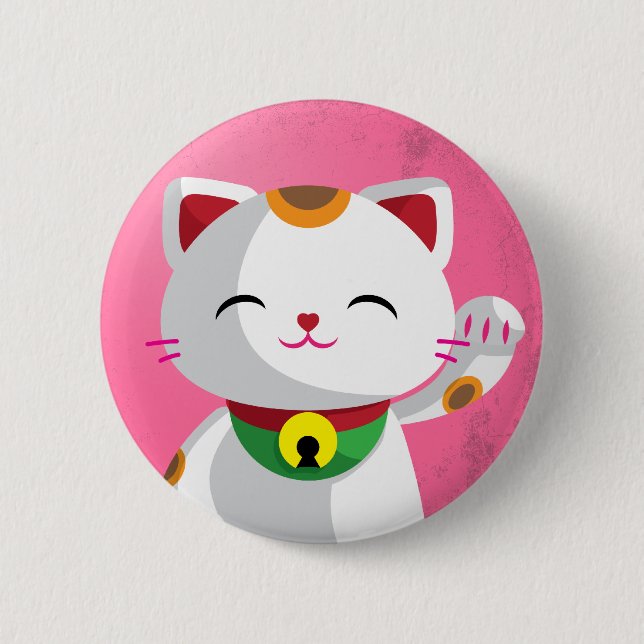 Badge Rond 5 Cm Maneki Neko (Devant)